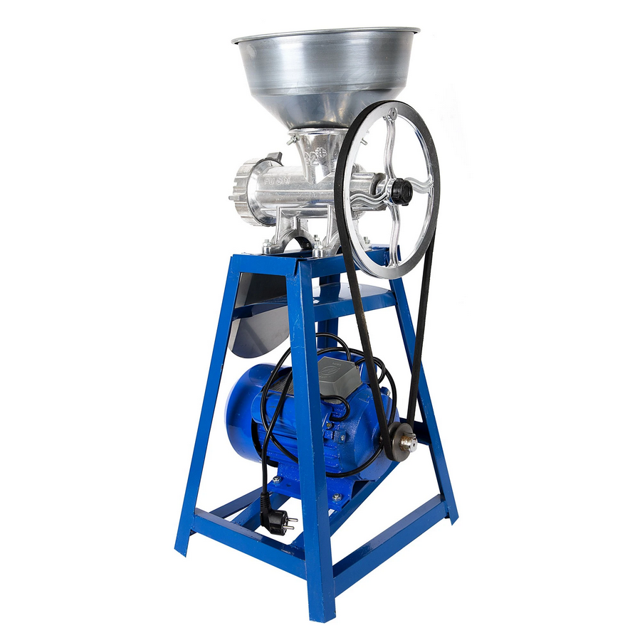 Masina de tocat carne cu palnie si motor electric Nr.32 Altai, 2.5KW, 1400RPM, Aluminiu, Argintie Albastra